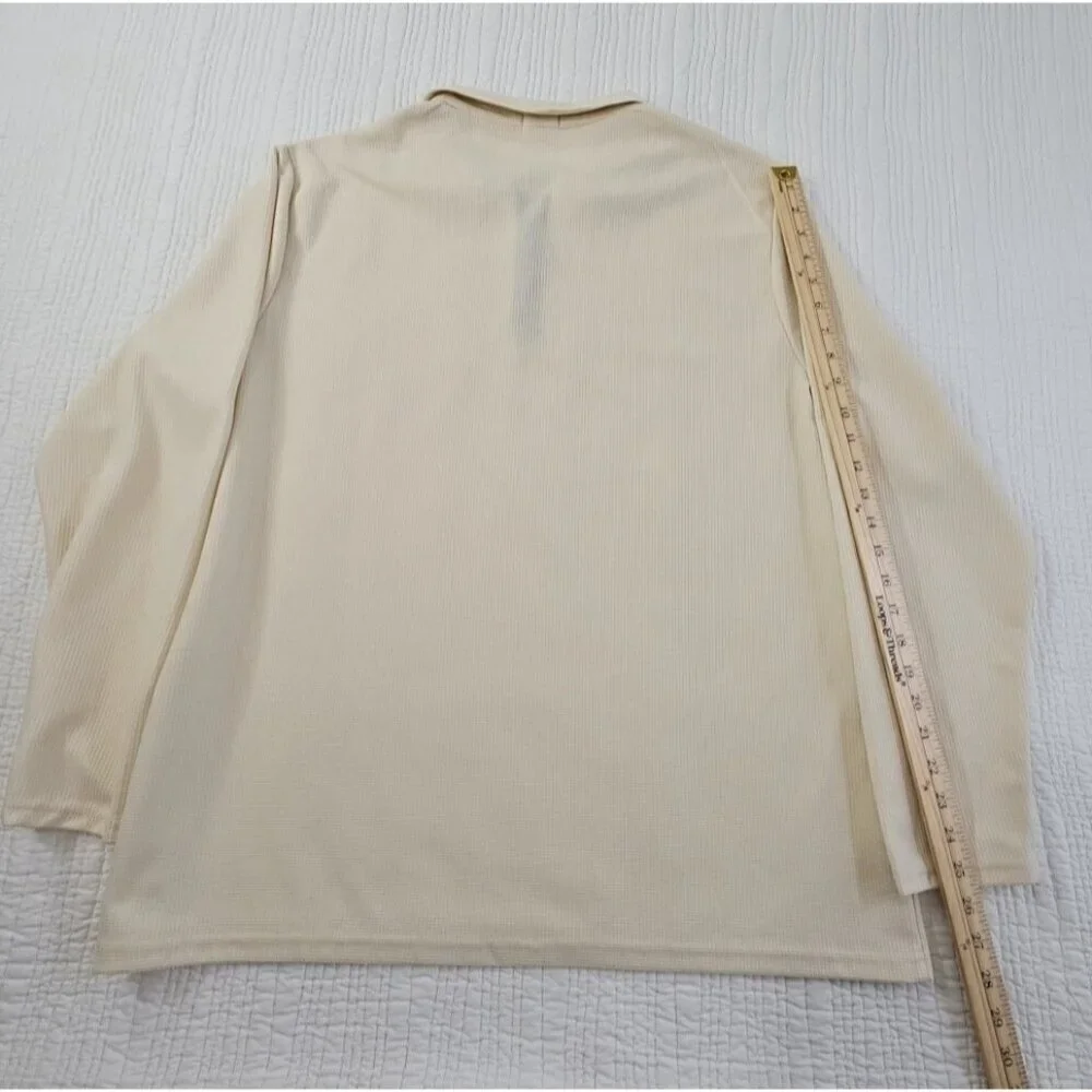 Banana Republic Waffle Knit Sweater Men's L Taupe 1/4‎ Zip Long Sleeve EUC LN